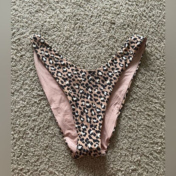 NEW Aerie Leopard Print High Cut Cheekier Plus Swim Bottoms XL - Picture 3 of 5